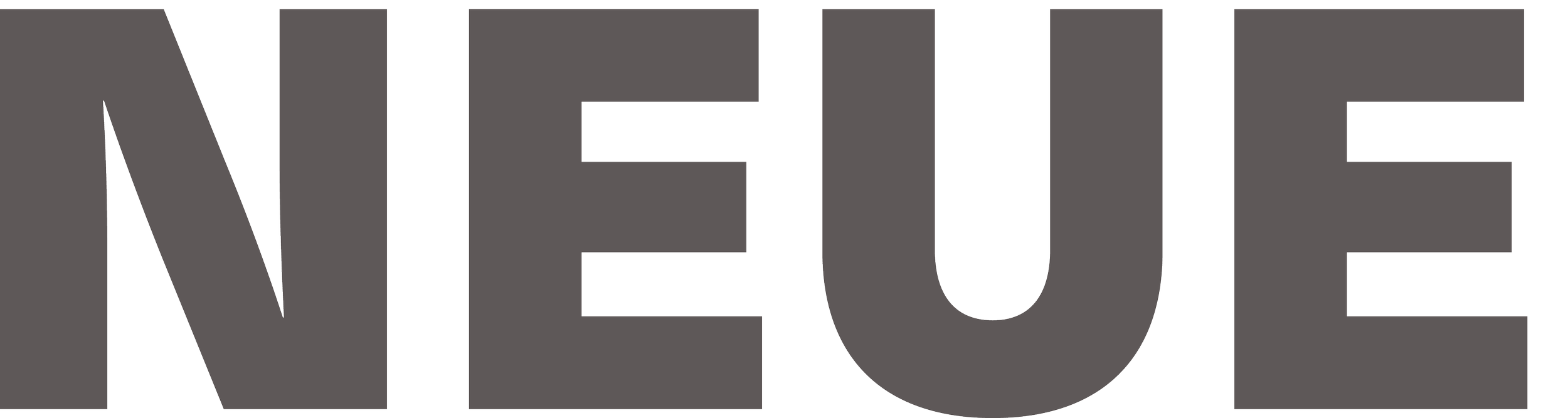 Neue Haus logotype featuring the word “NEUE” in bold warm gray typography.