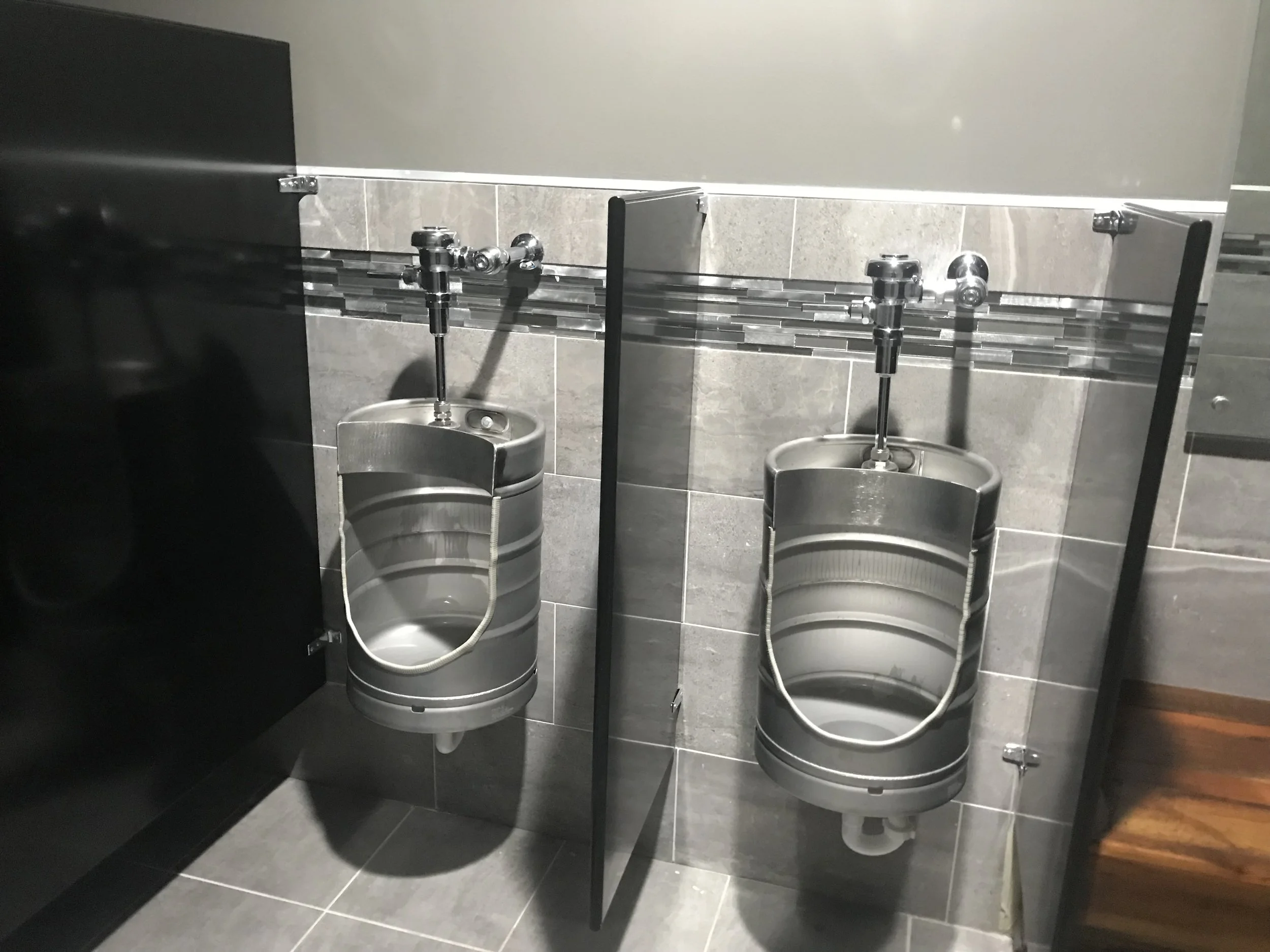 Only thing better than one Keg Urinal is two.   Two of our Front Cut designs showcased here.  