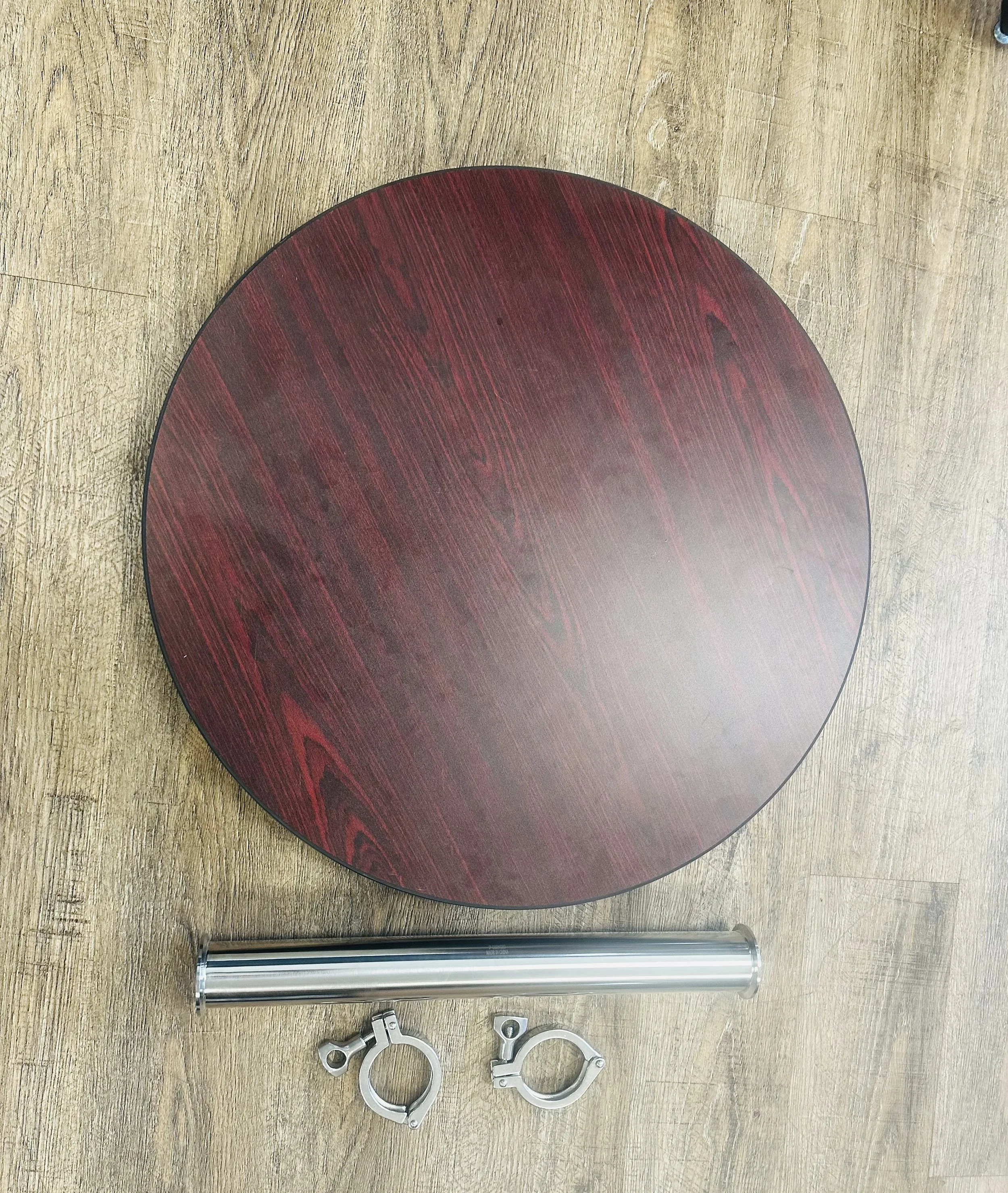 Beer Keg Table Conversion Kit – 23.5” Wood Top, DIY Bar Table