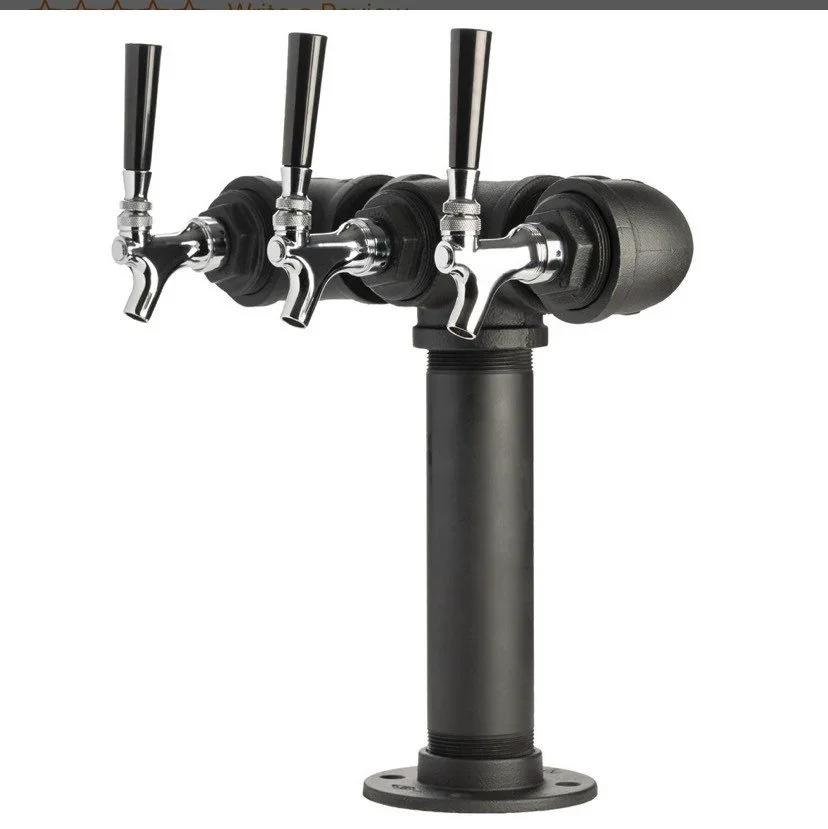 Industrial Black Pipe Beer Tap Tower – Handmade beer Draft Tower for Home Bar, Kegerator or Man Cave