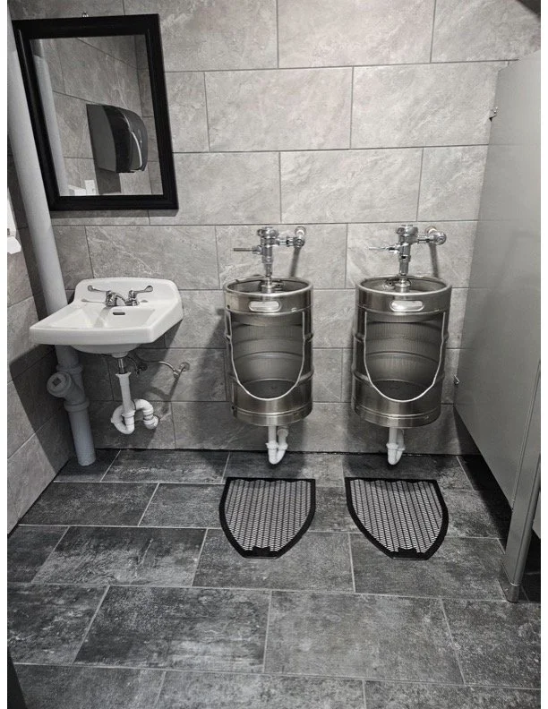Stainless steel half keg beer urinal wall mounted