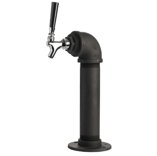 Industrial Black Pipe Beer Tap Tower – Handmade beer Draft Tower for Home Bar, Kegerator or Man Cave