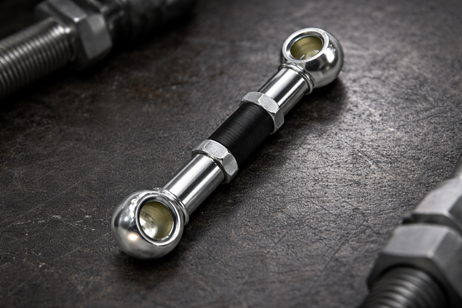 Close-up of adjustable lowering links for Ram 1500 (DT) air suspension system