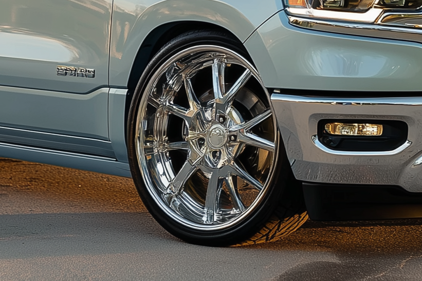 Lowered RAM truck with factory air suspension