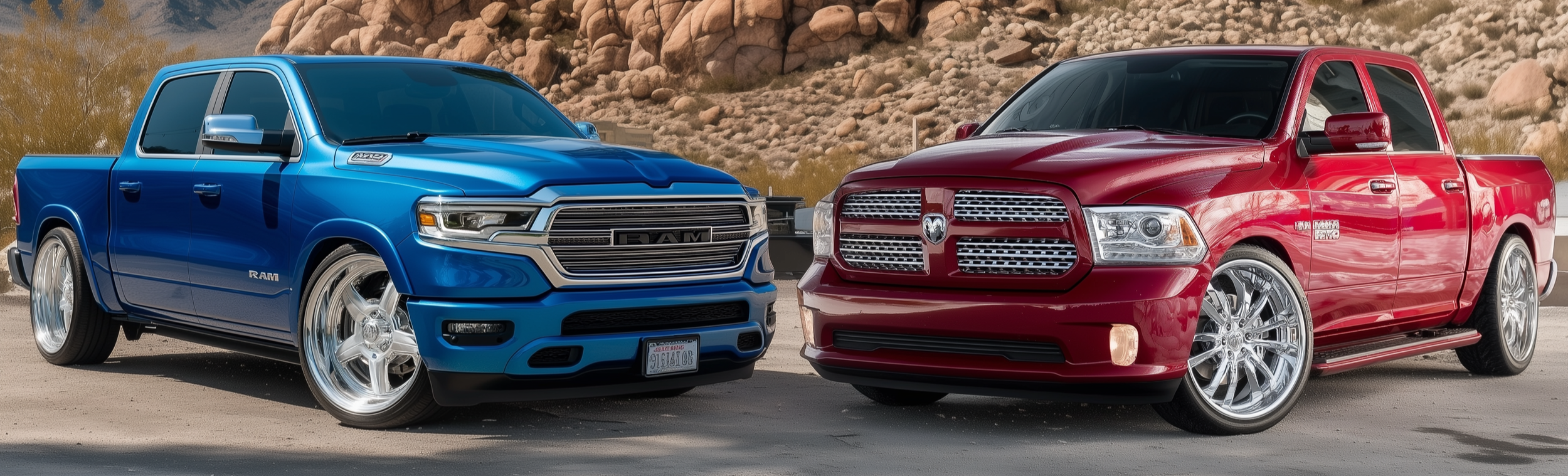 Ram 1500 DS and DT models showing air suspension compatibility for lowering links