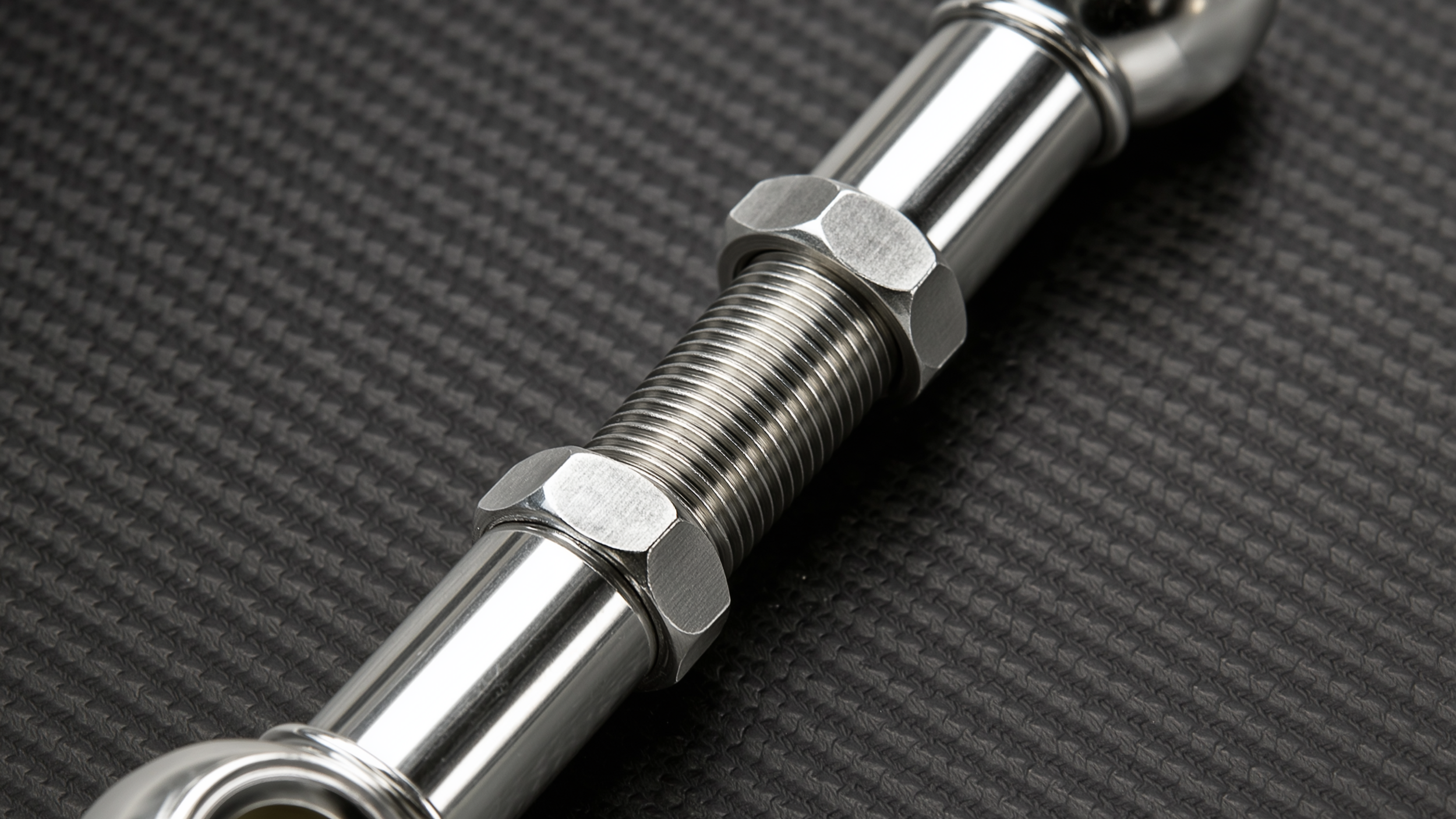 CNC machined adjustable lowering links designed for factory air suspension systems