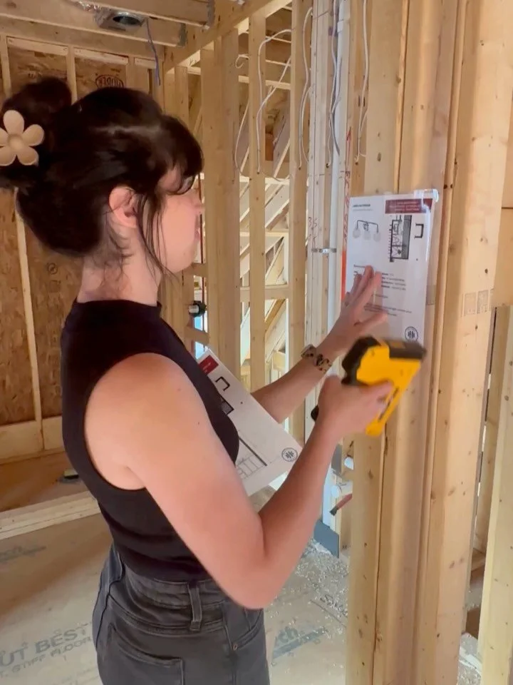 Before a single wire is installed, our in-house interior designer maps out every detail with intention. From marking electrical plans in each room to measuring precise future heights, this is where design meets function. It&rsquo;s not just about how