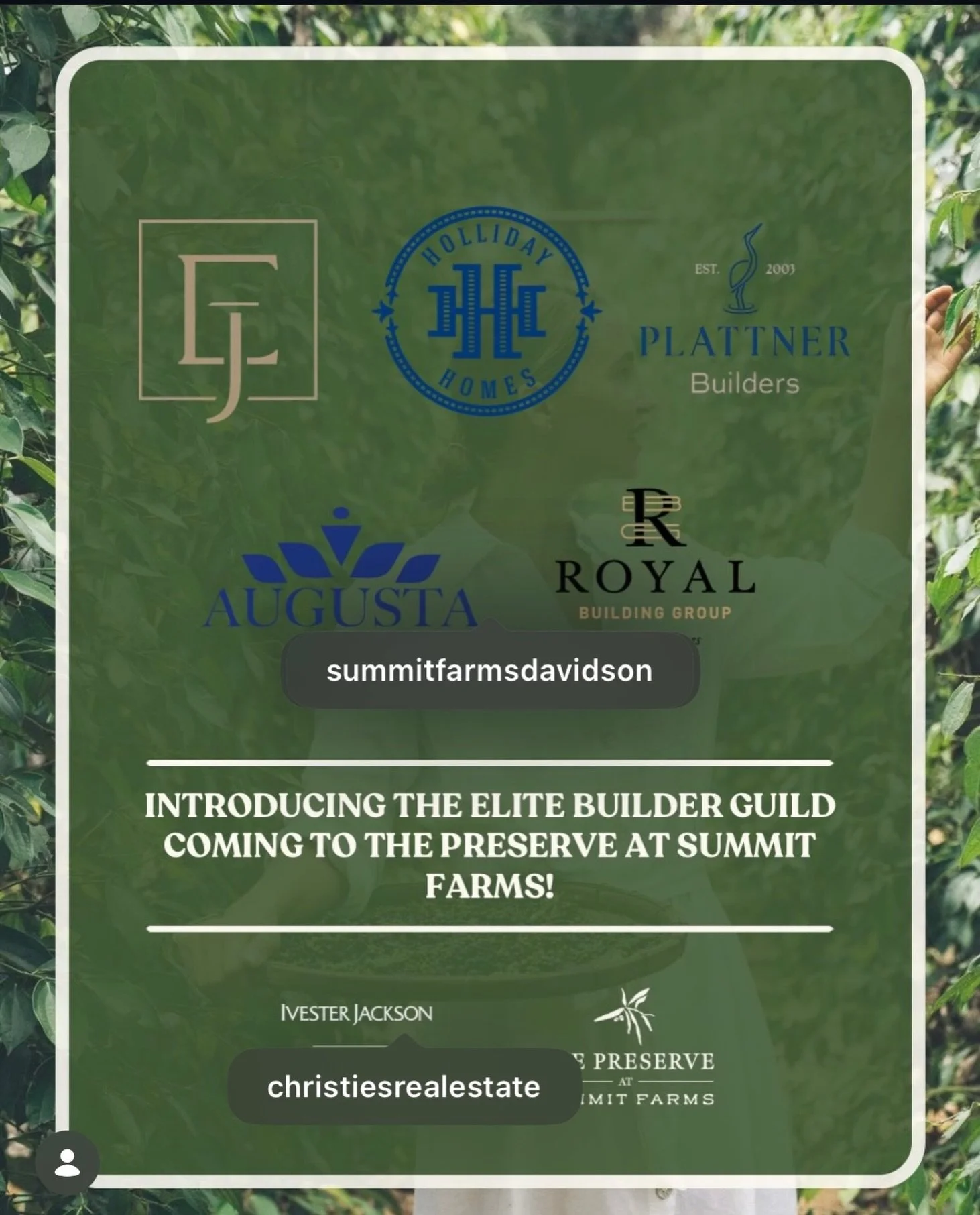 Holliday Homes is honored to be chosen as one of the builders for Summit Farms. We love building in the town where we live, work, and play.

Follow along as we help this incredible community take shape @summitfarmspreserve