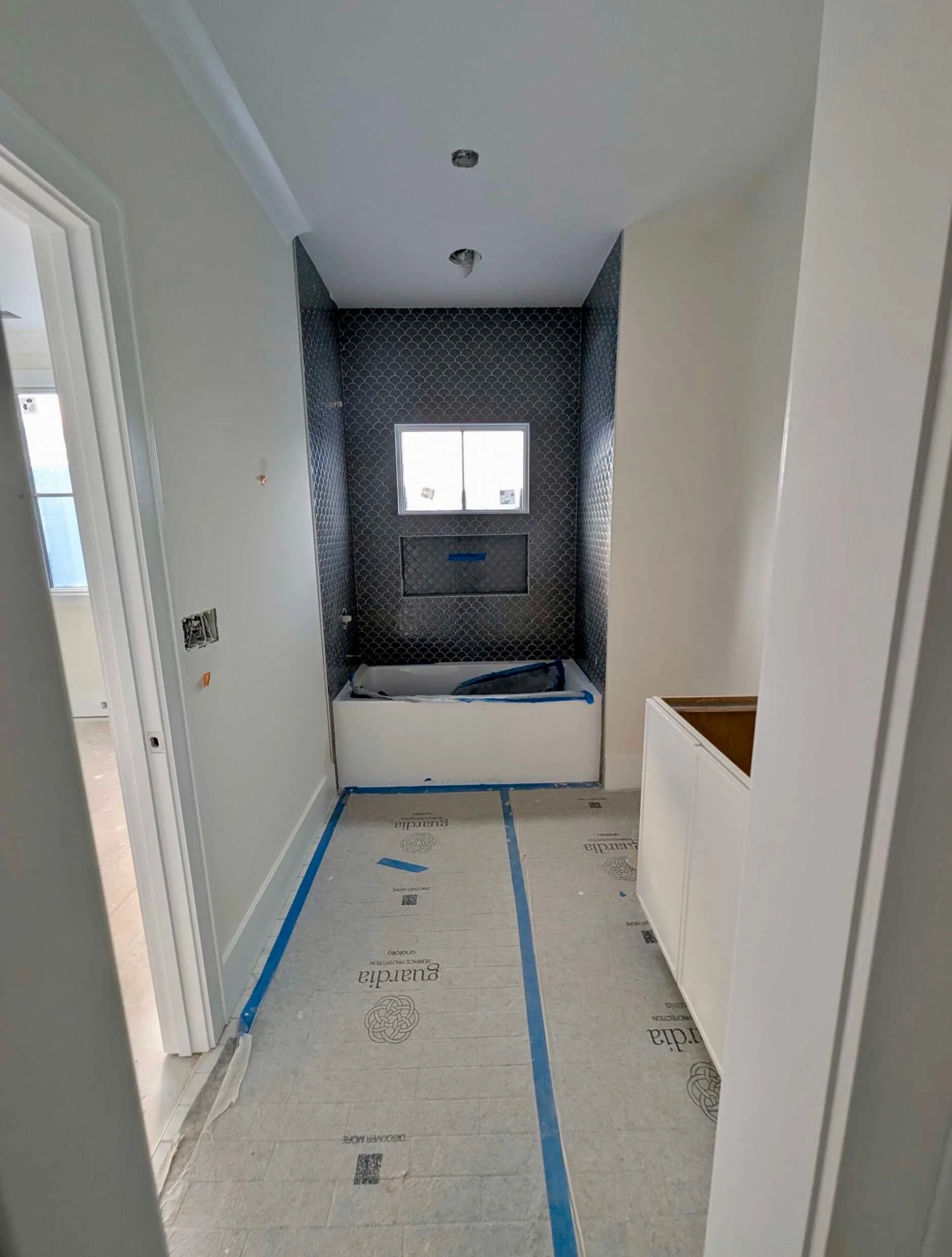 Things are looking a little different around here. We&rsquo;ve been painting this beauty since last week, and let&rsquo;s just say&hellip;there&rsquo;s a LOT of house to paint! 

Our clients chose Sherwin-Williams Greek Villa, and we&rsquo;re loving 