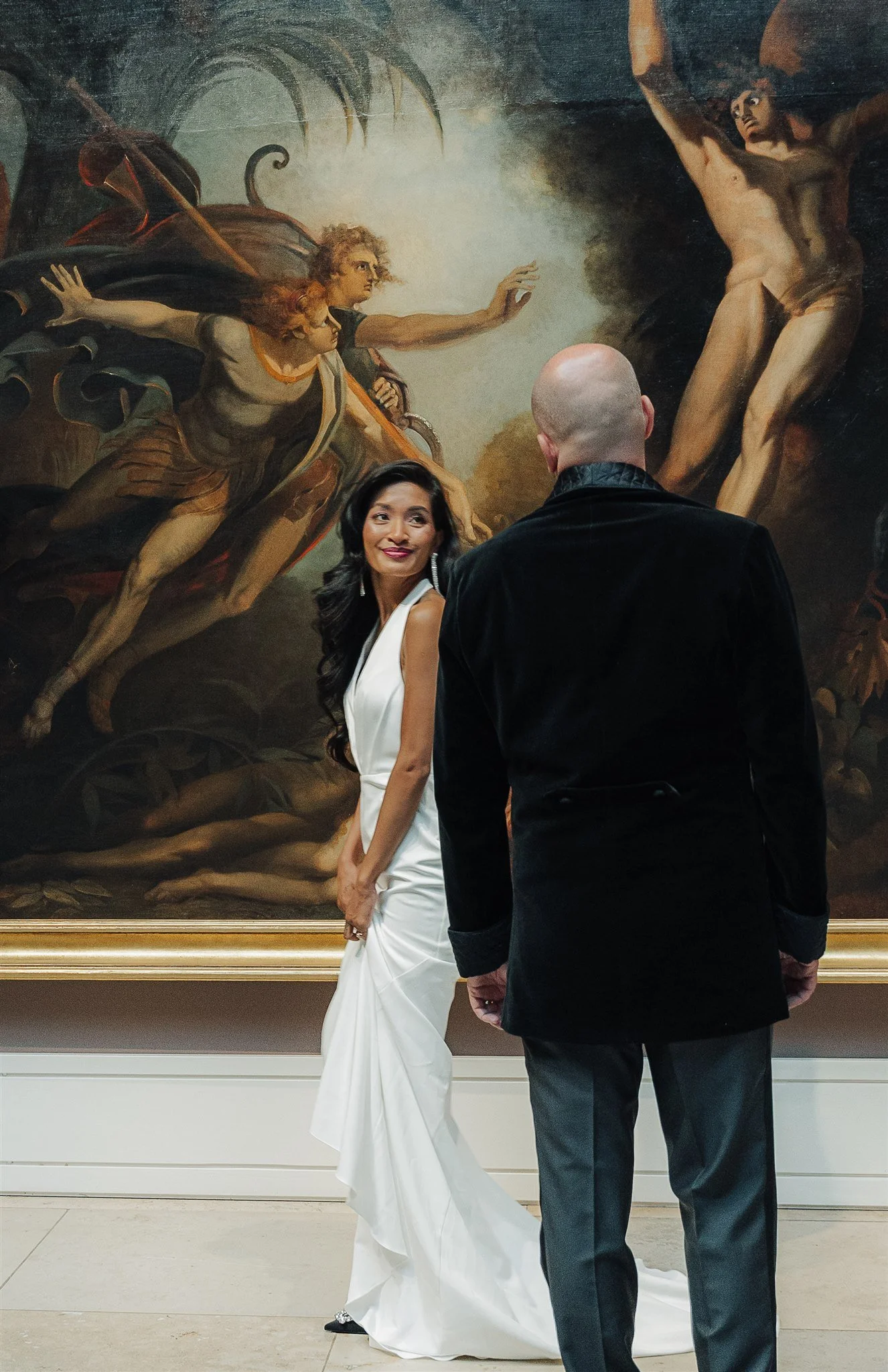 Editorial wedding photography of a couple sharing an intimate moment, captured in a modern romantic style in Germany.
