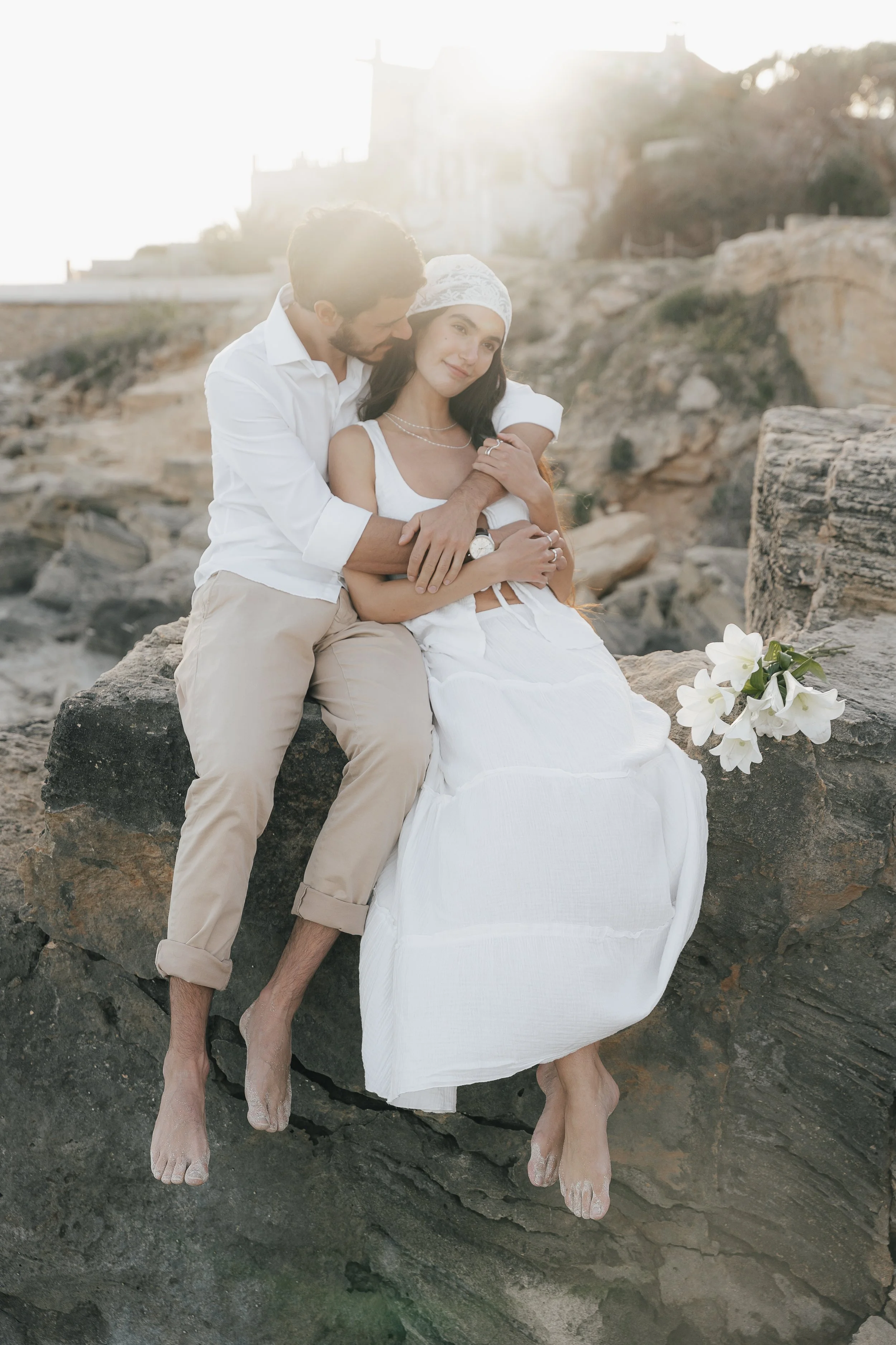 Intimate Mallorca beach wedding inspiration for modern romantics. Romantic Wedding Shoot on the beach