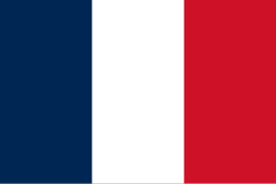 Drapeau de la France avec bandes verticales bleu, blanc, rouge