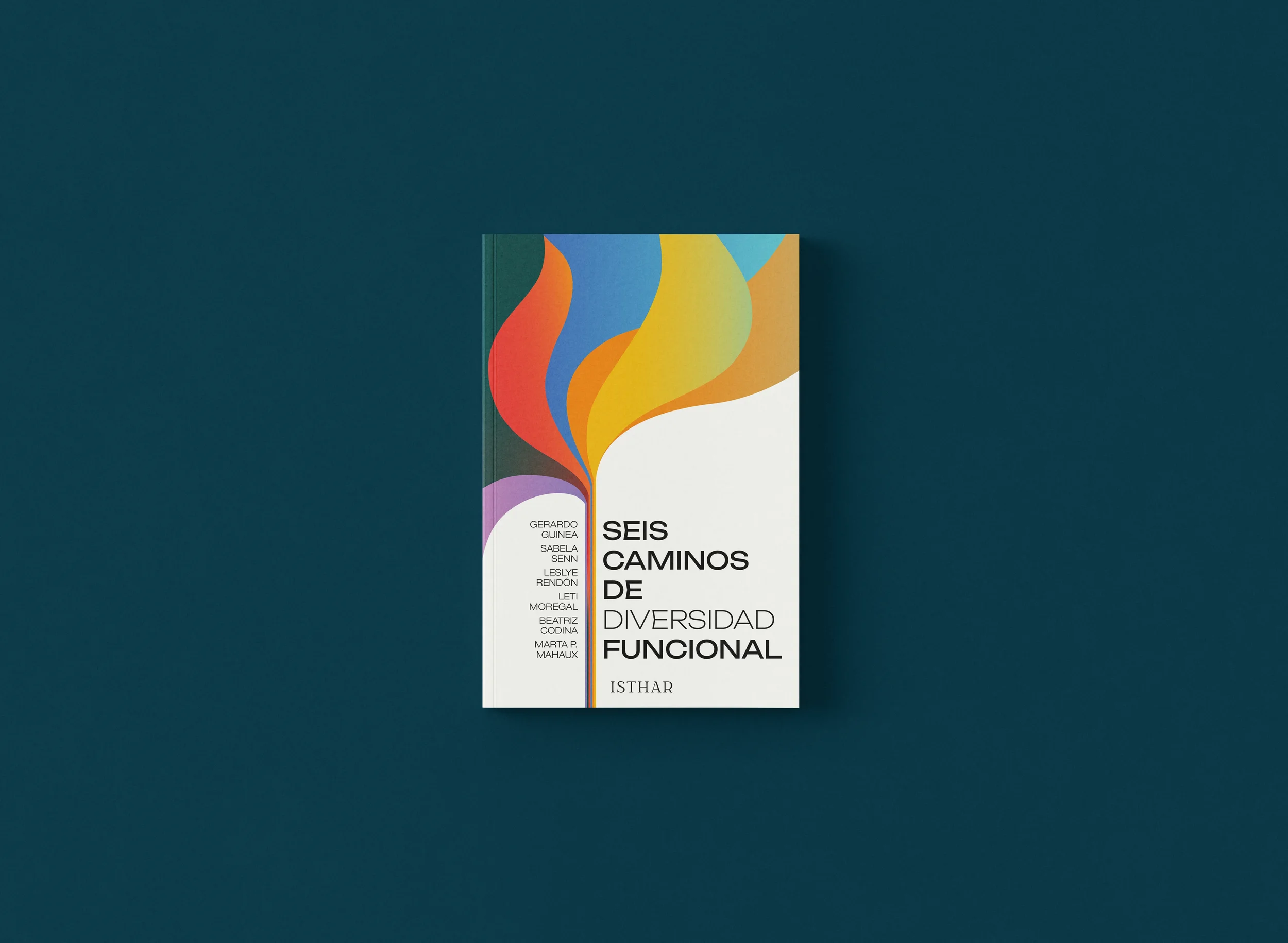 Libro titulado 'Seis caminos de diversidad funcional' sobre fondo azul.