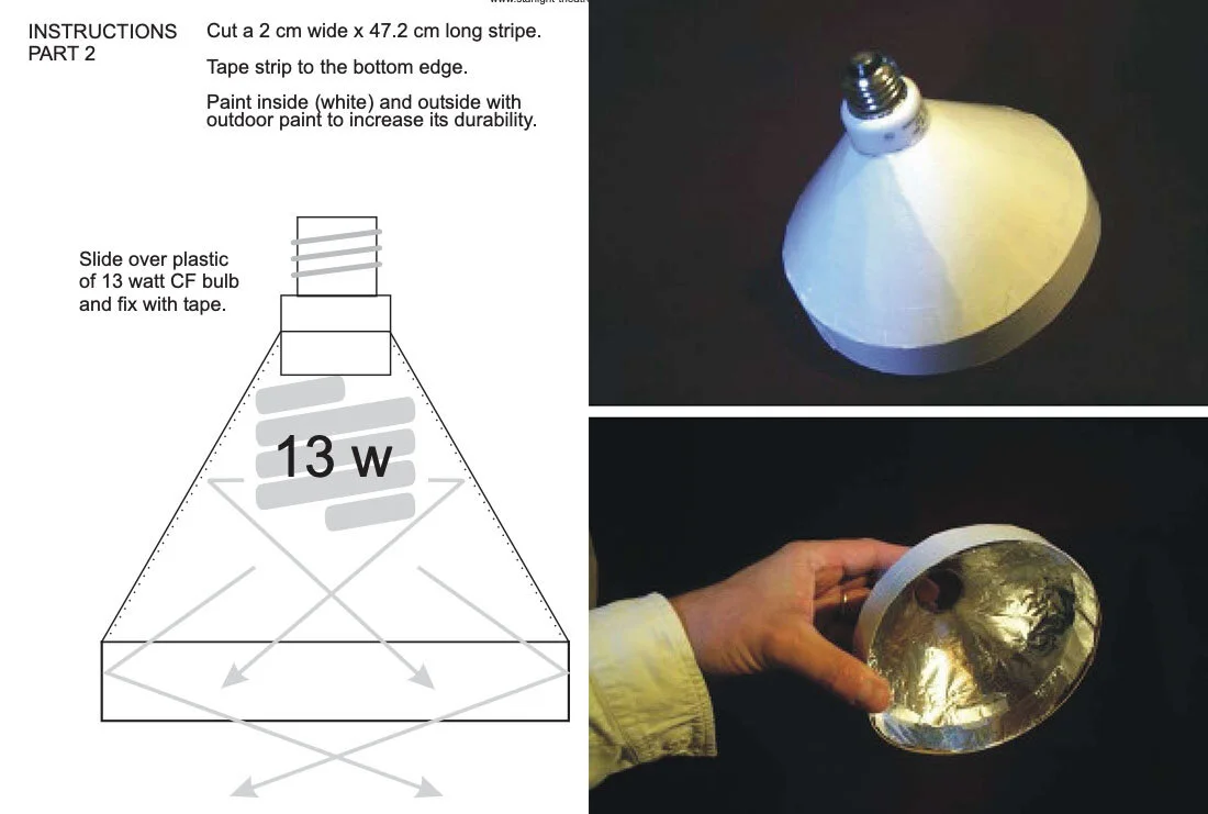 Click photo to download simple light fixture shield (PDF)