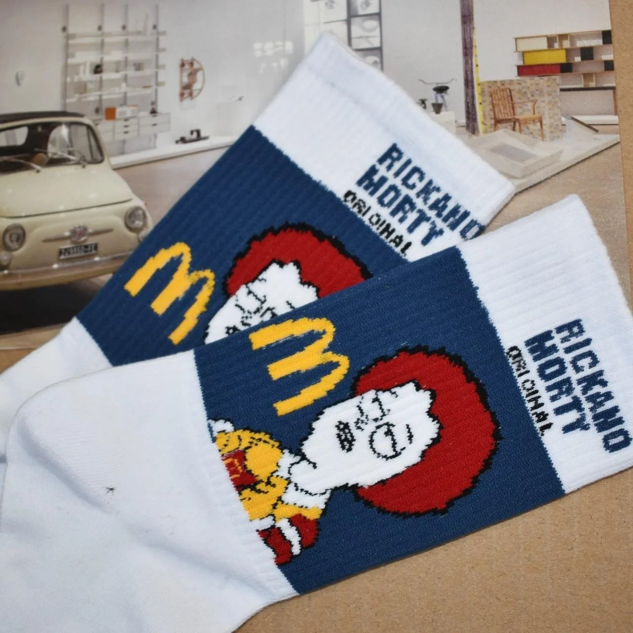 Rick and Morty parody design socks