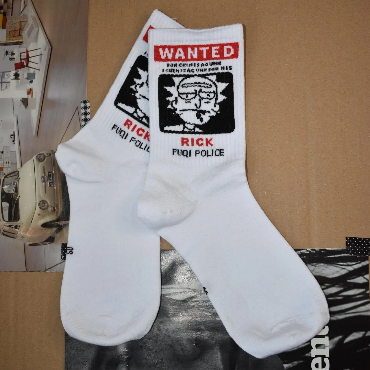 classic Rick Sanchez portrait socks