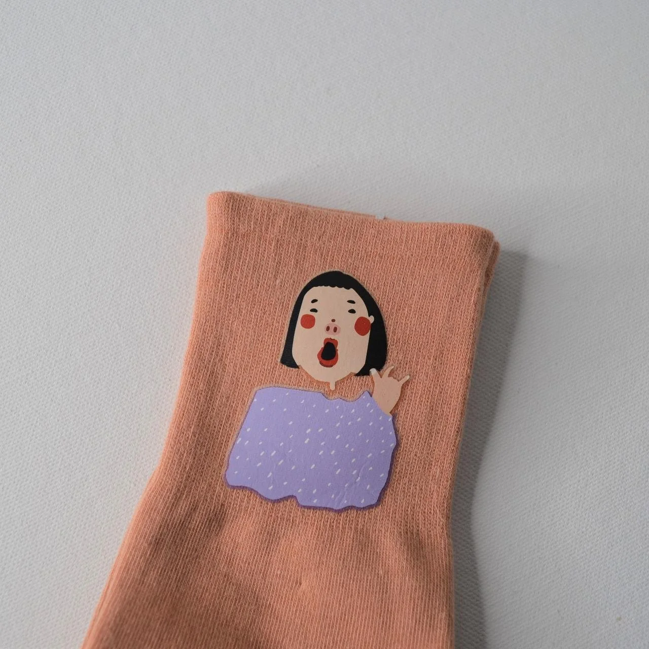 Surprised Face Hot Stamp Short Socks.jpg
