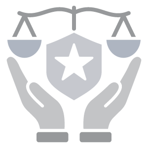 Illustration representing open arms of justice