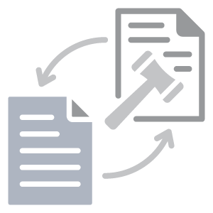 Illustration depicting preparation and litigation