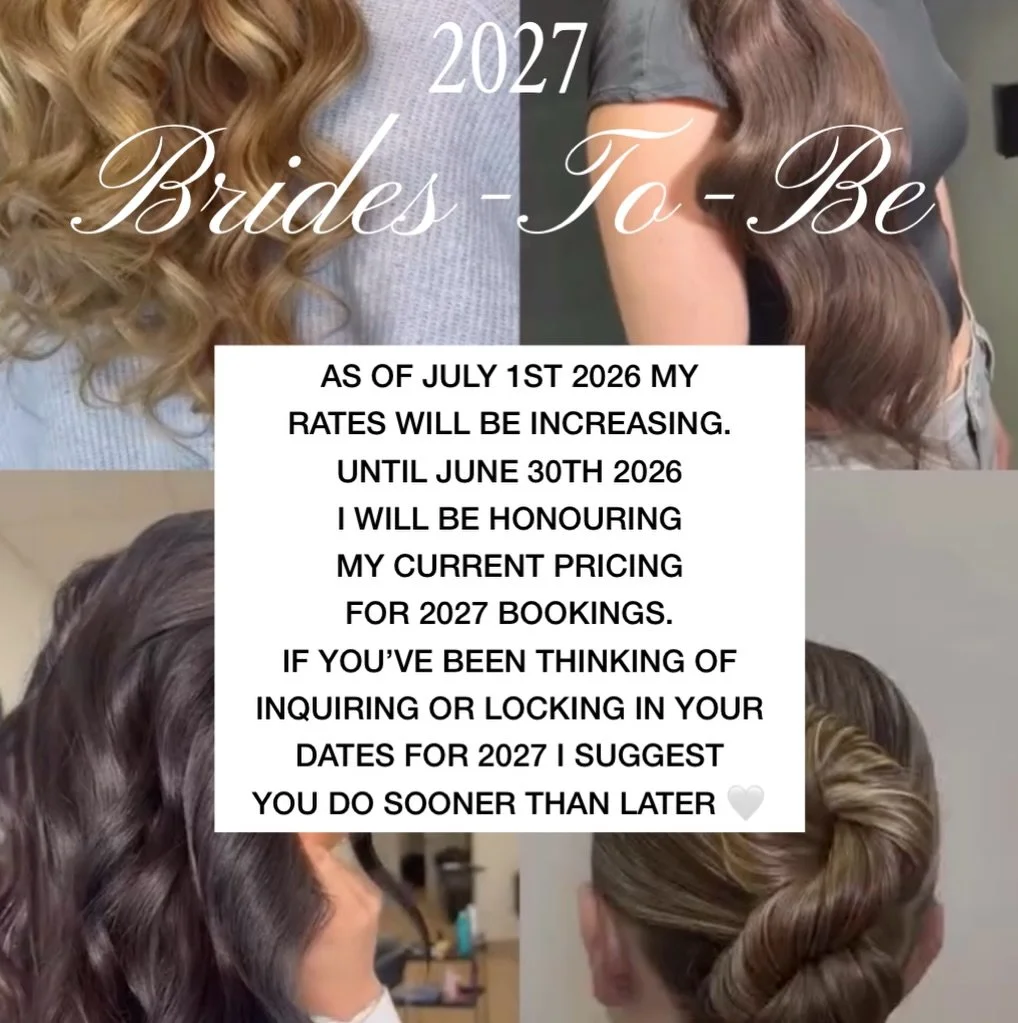 As of July 1st 2026 my rates will be increasing.  Until June 30th 2026 I will be honouring my current pricing for 2027 bookings.  If you&rsquo;ve been thinking of inquiring or locking in your dates for 2027 I suggest you do sooner than later 🤍

Inqu