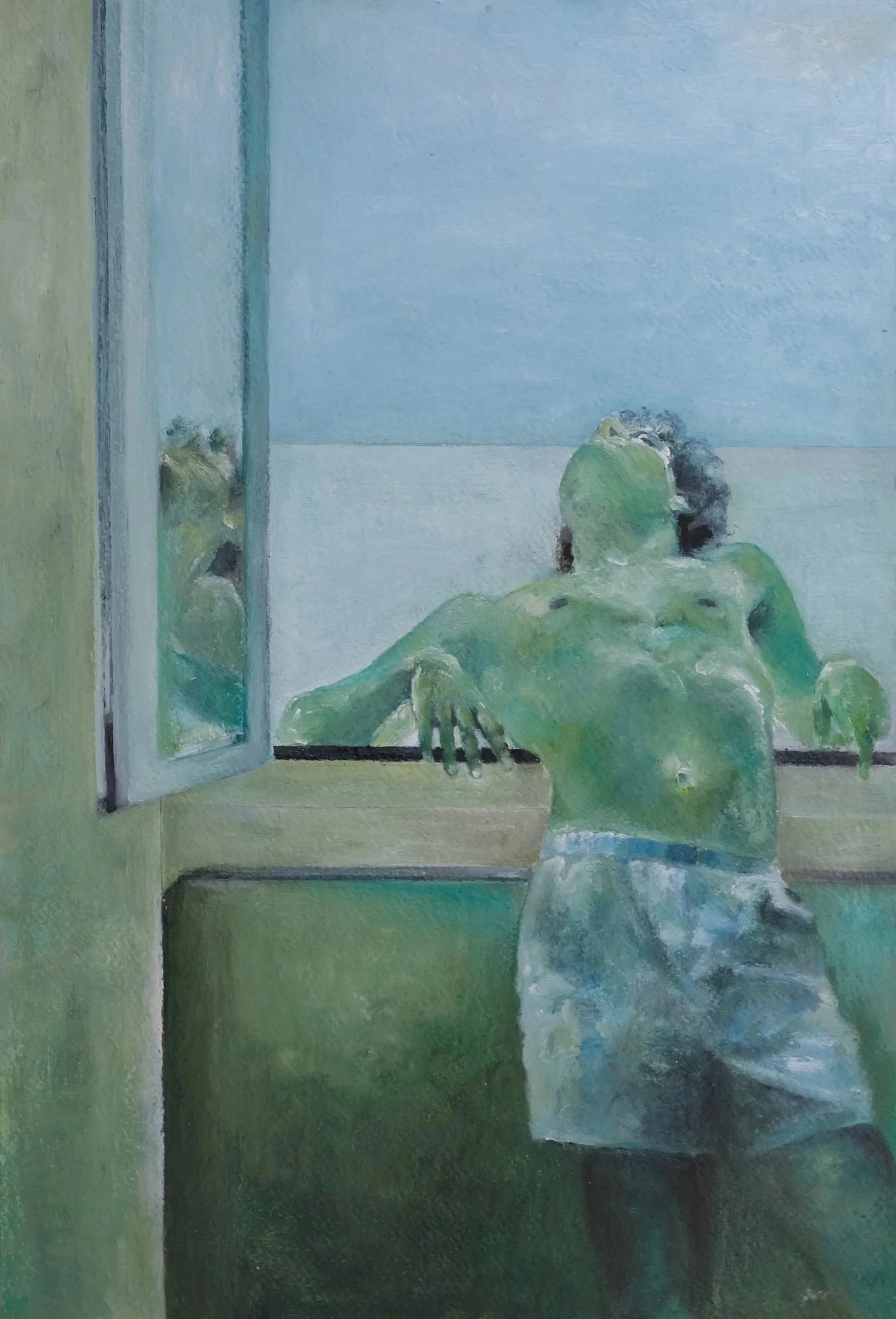 Waiting, Oil on paper, 40x29cm, 2025