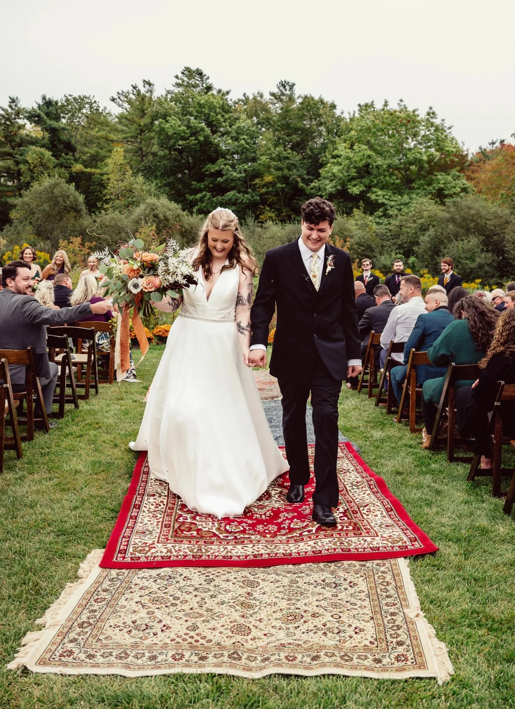 young couple married at new hampshire garden part