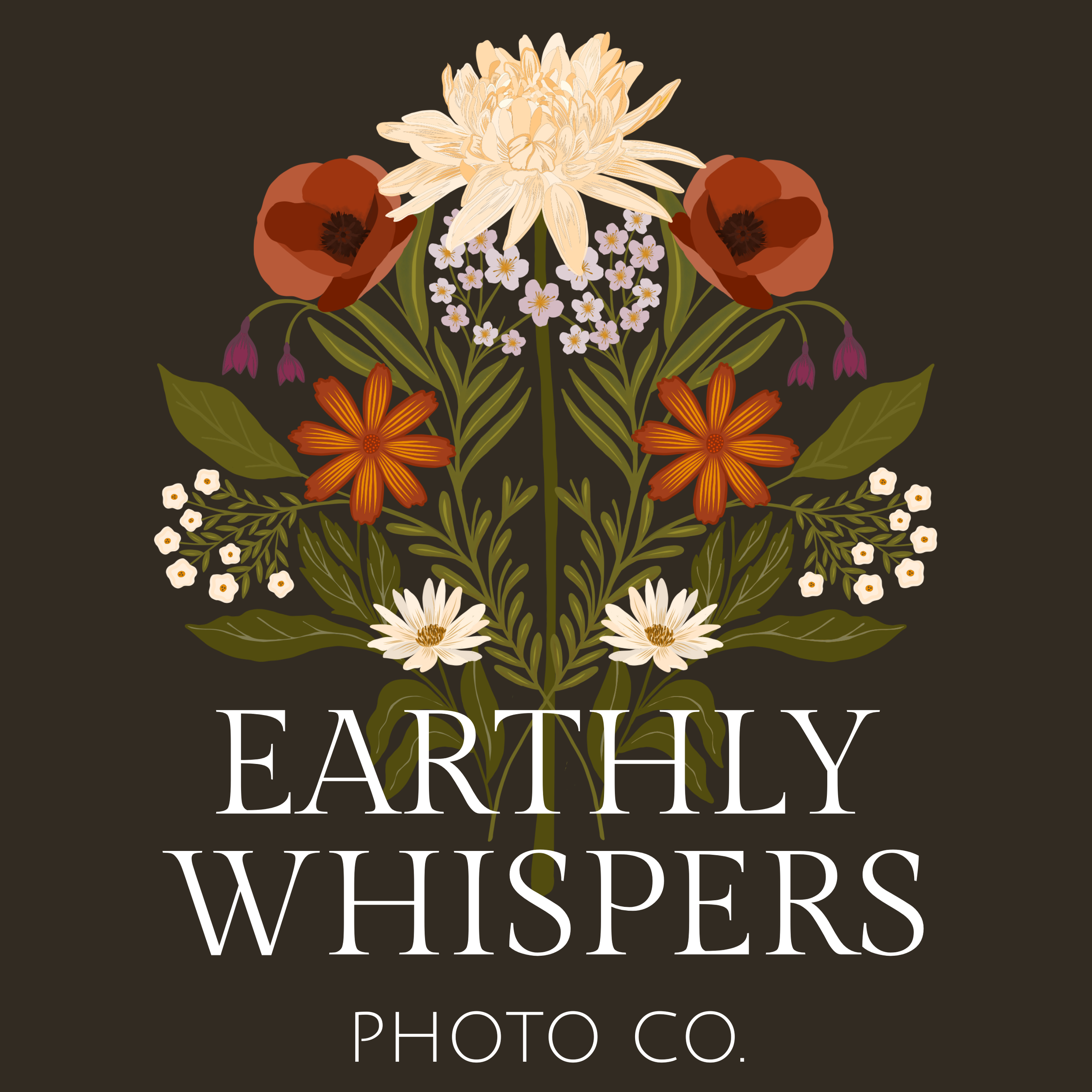 floral logo colorful bouquet for Earthly Whispers Photo Co.