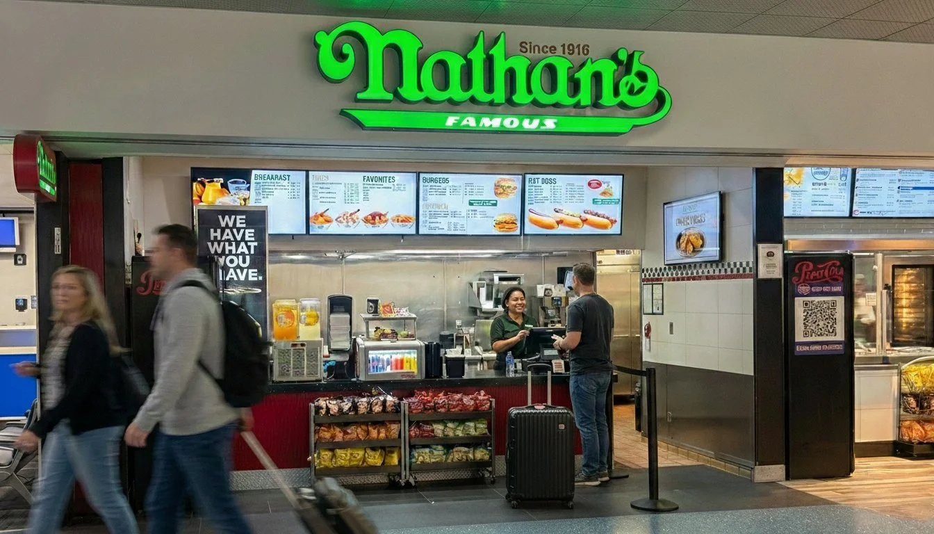 Image of Nathan's famous hot dog restaurant
