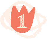 A graphic of a pink crown with the number one in white.