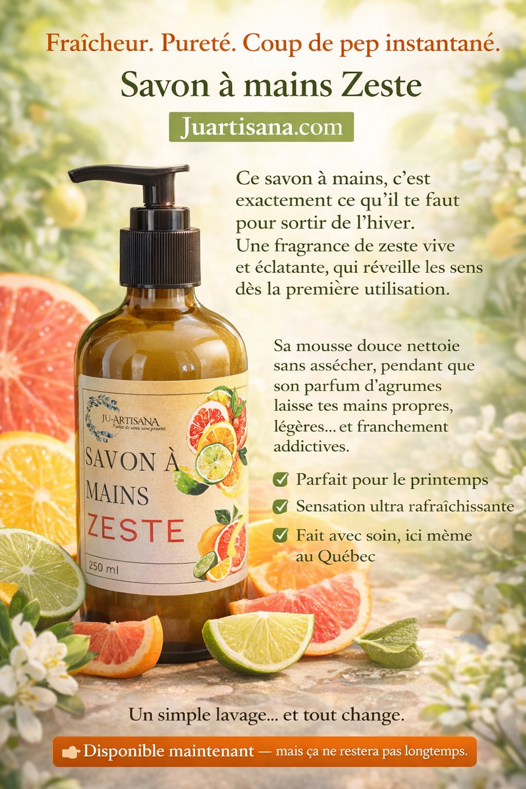 Zeste notre  Savon à main  250ml
