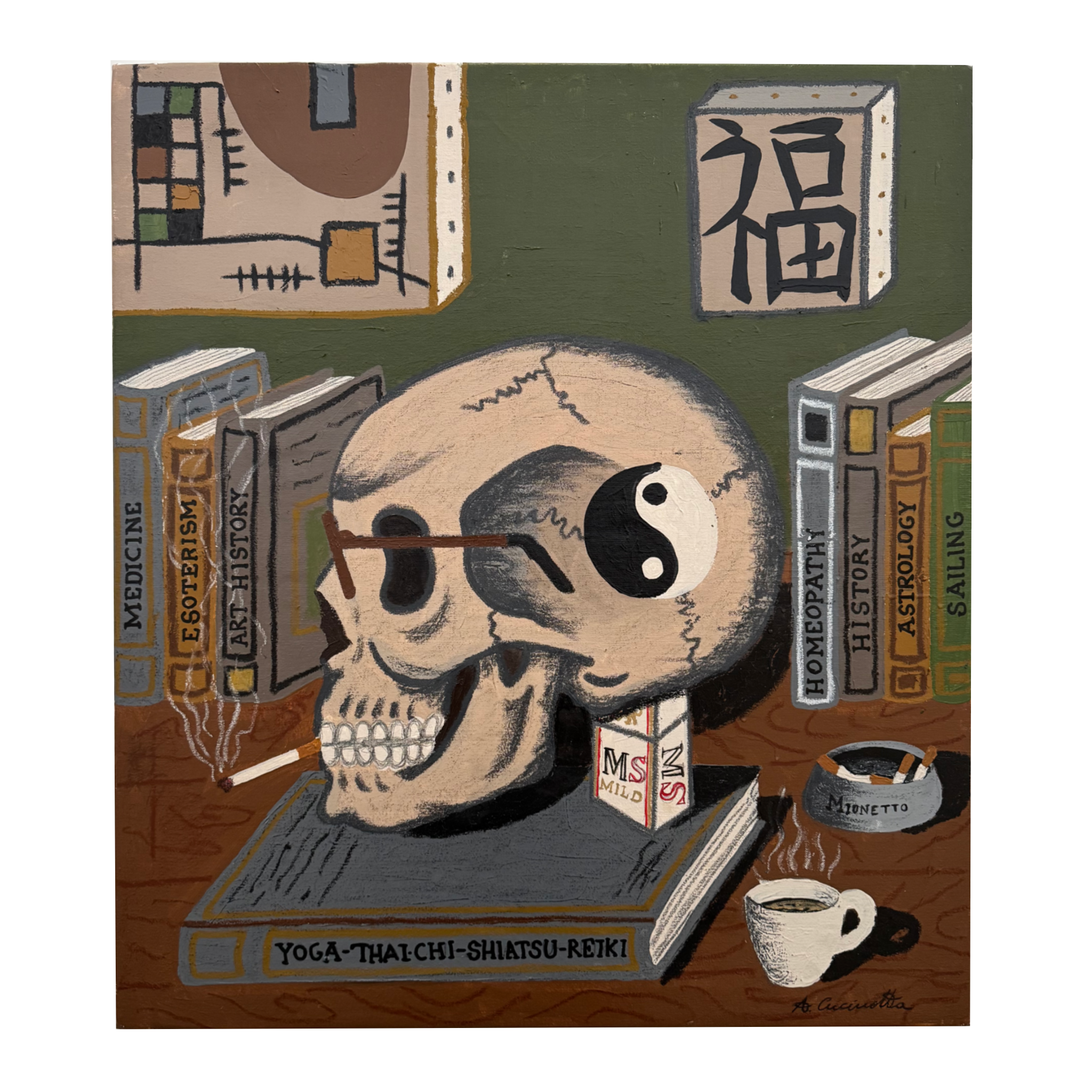 "Mimmi is dead" - acrylic and oil stick on canvas