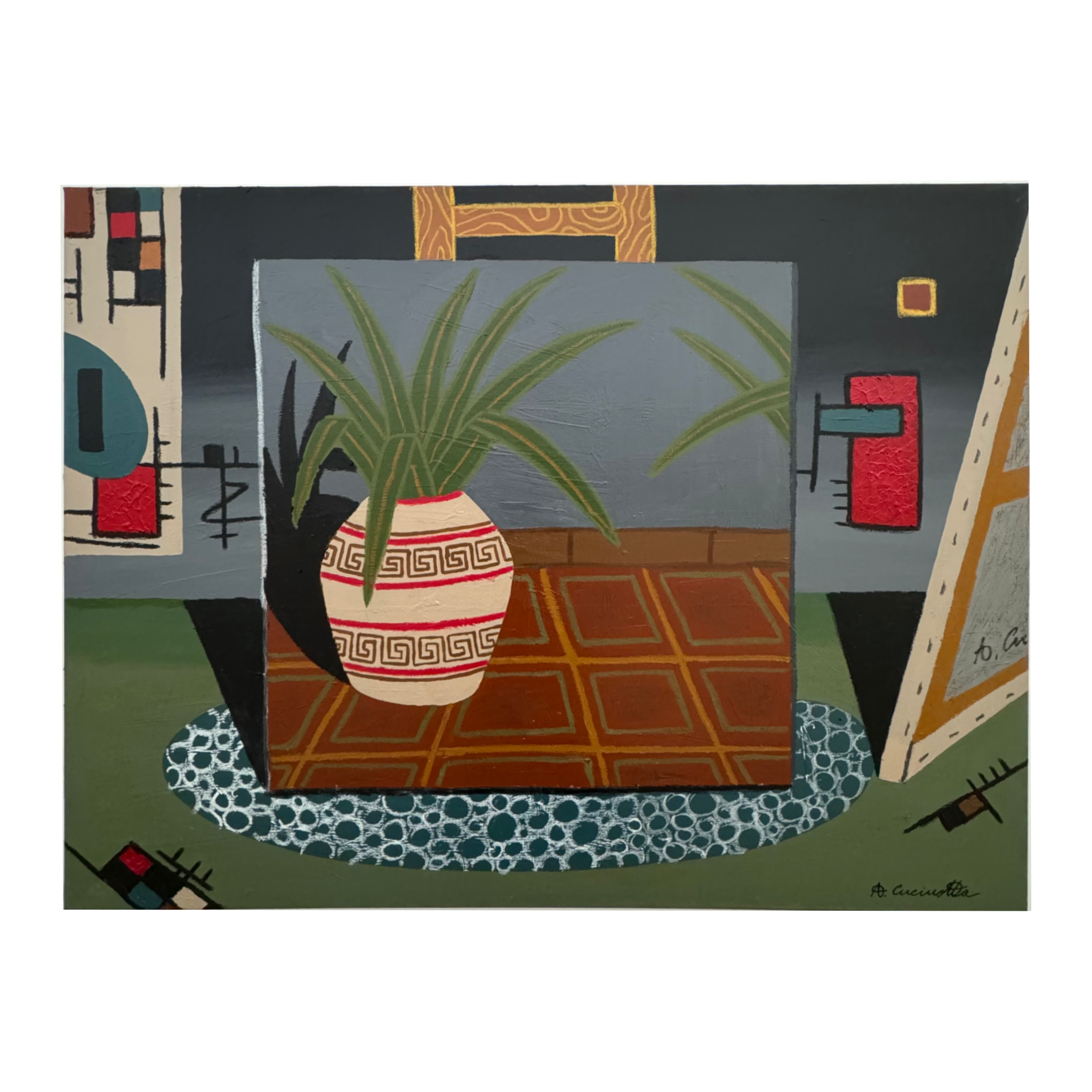 Untitled - 120x90cm - acrylic and oil stick on canvas