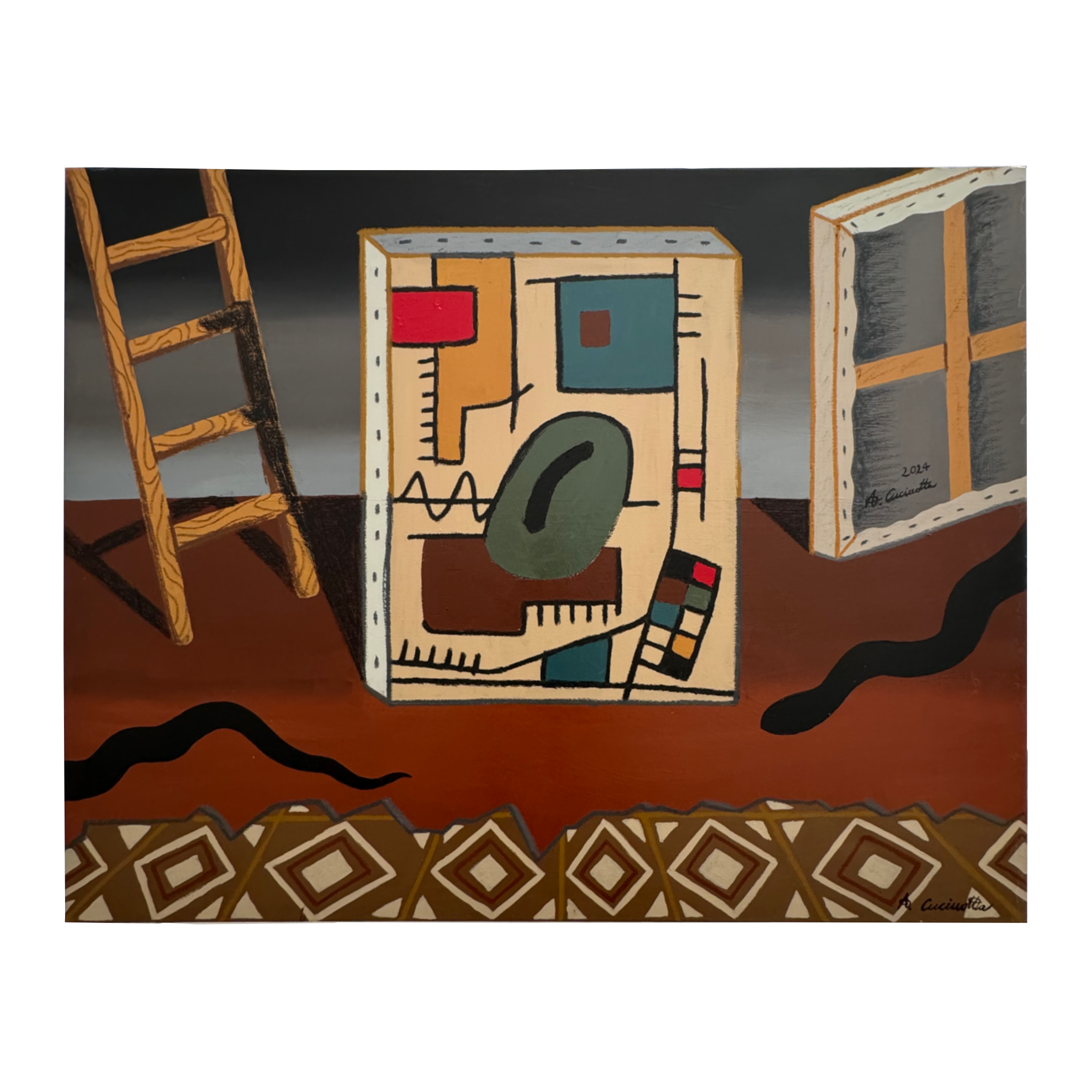 Untitled - 120x90cm - acrylic and oil stick on canvas