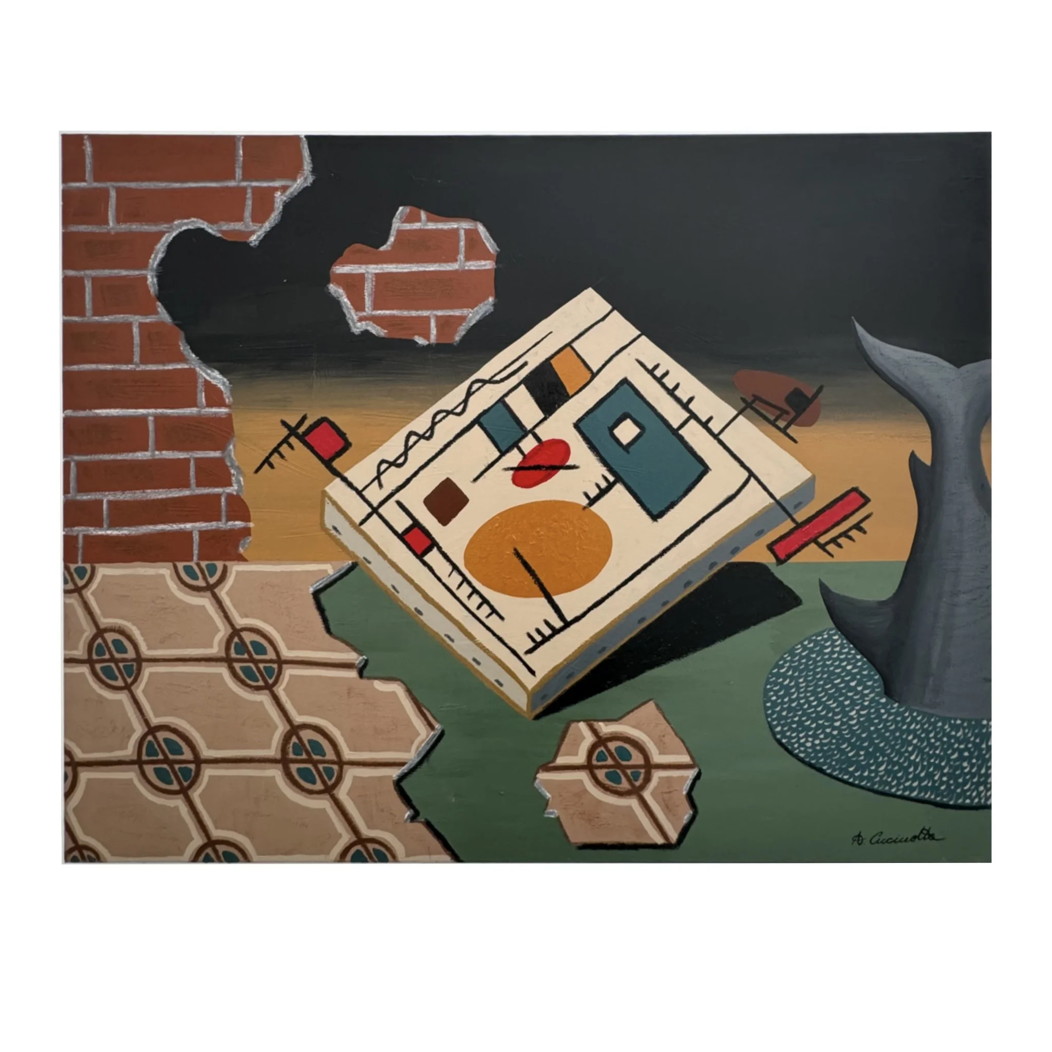 "mind over matter" - 120x90cm - acrylic and oil stick on canvas