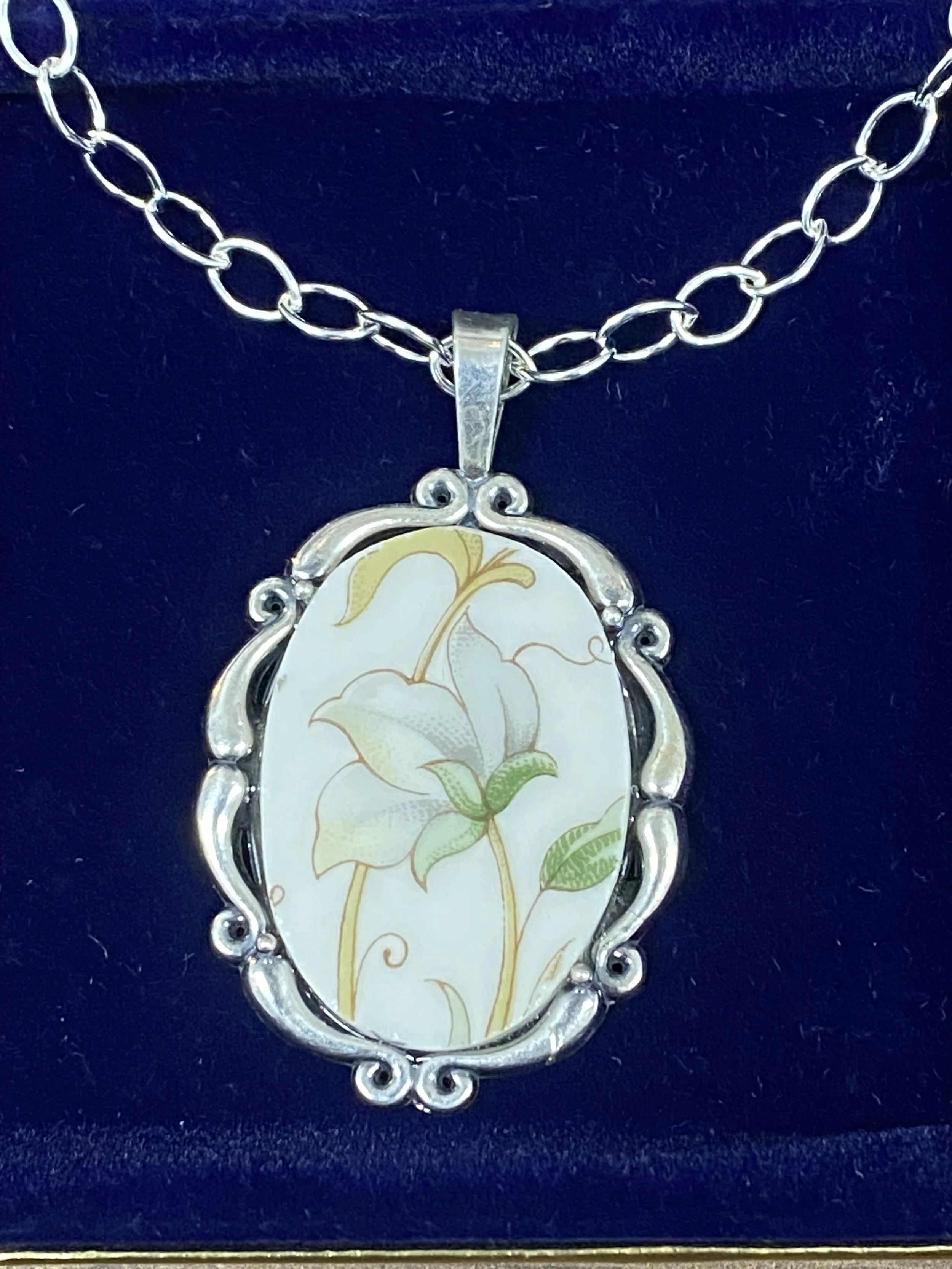 Sterling Pendant made from customer's China