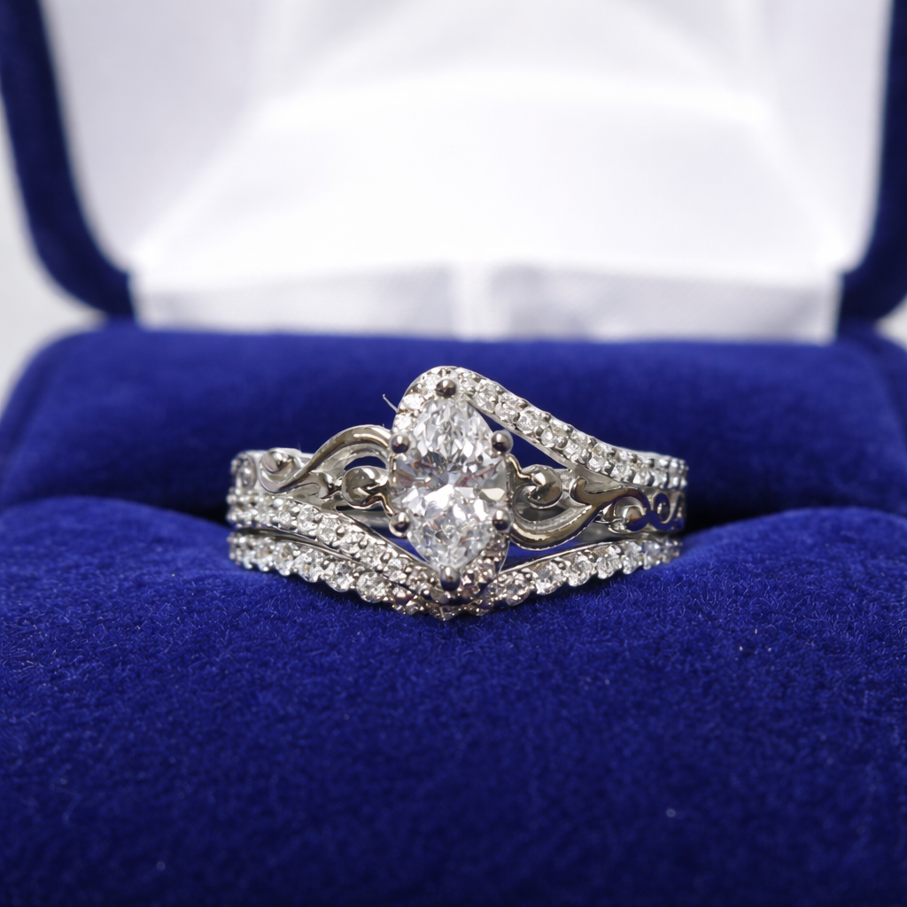 Remounted center diamond engagement set