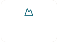 Minimalist outline of a mountain inside a white square