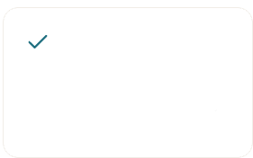 A white screen with a small checkmark in the top left corner and a white background.