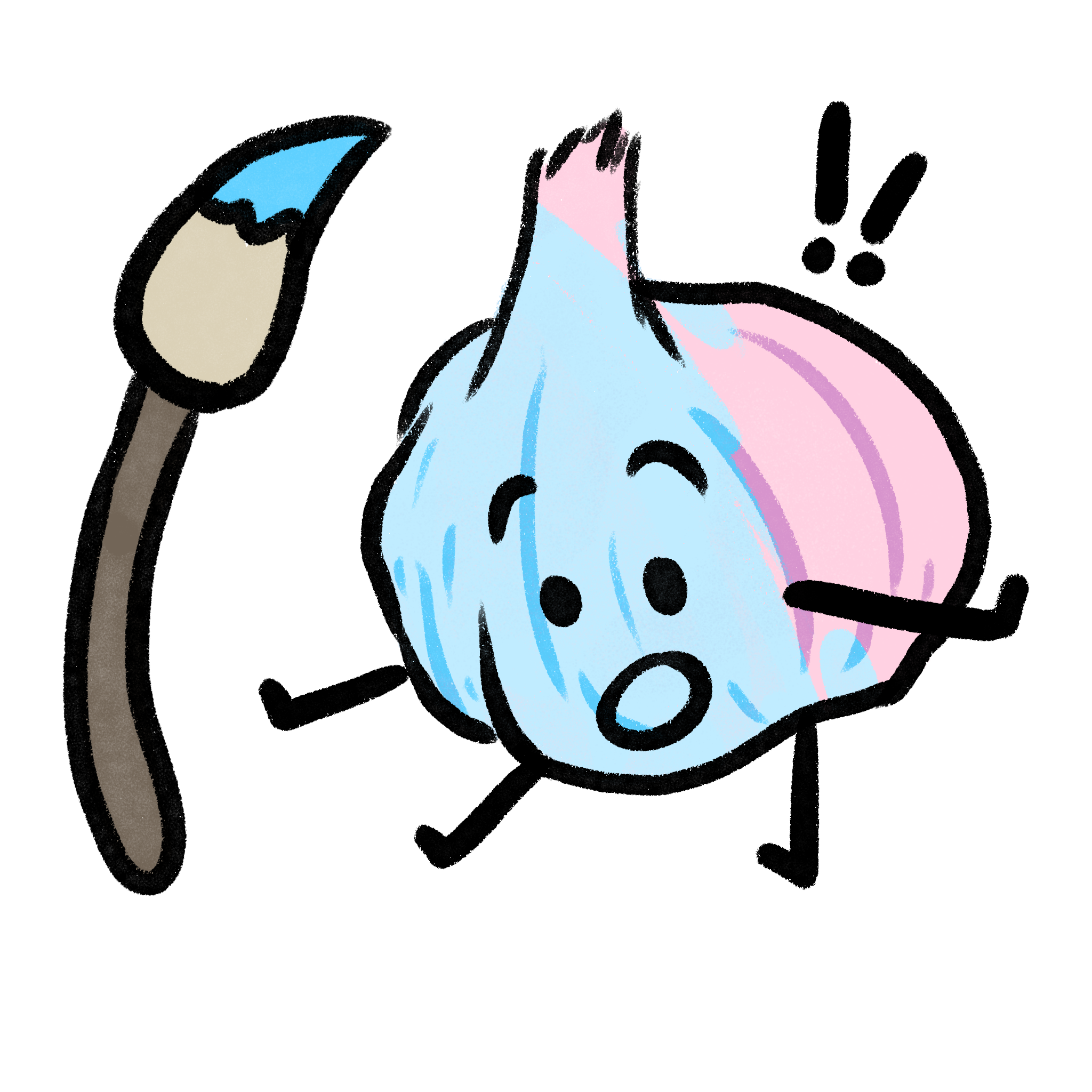 Garlic being painted blue by some magic ink