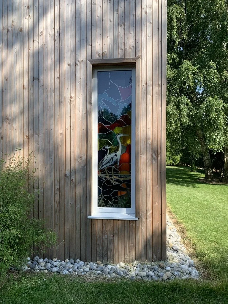 Vitrail Les hérons cendrés