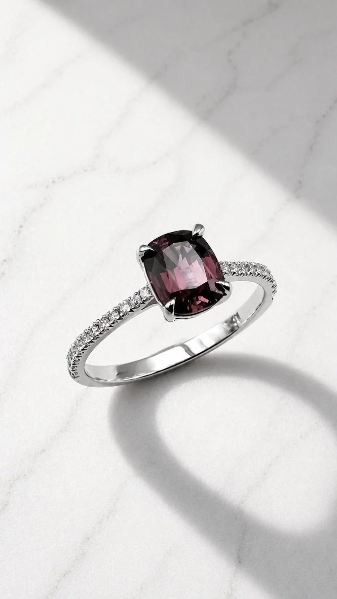 Magenta Blossom — Magenta Spinel Ring 14K Gold
