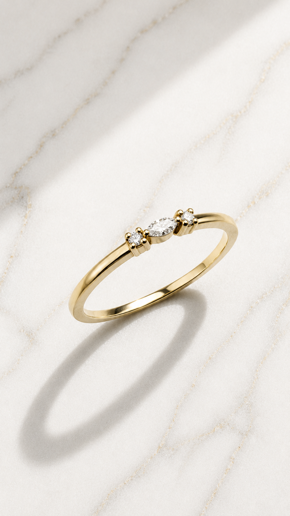 Three Stone Ring 9ct Gold | Lab Diamond Promise Band