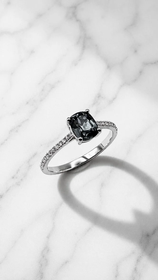 Teal Blossom — Green Spinel Ring 14K Gold