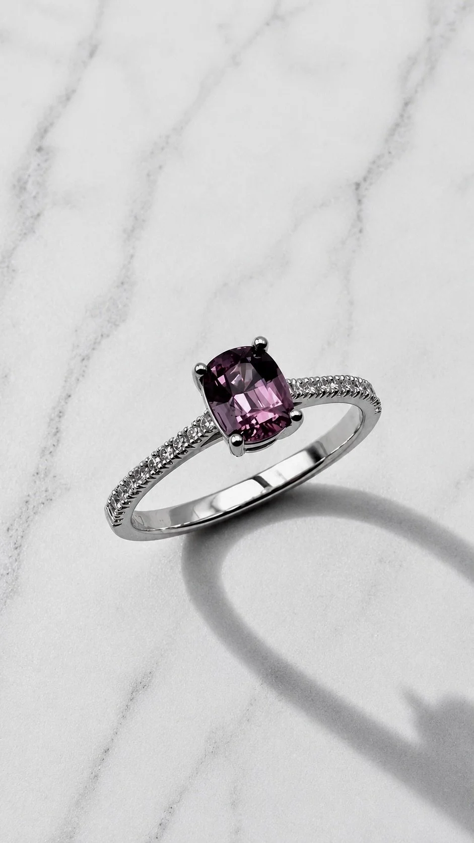 Plum Blossom — Purple Spinel Ring 14K Gold