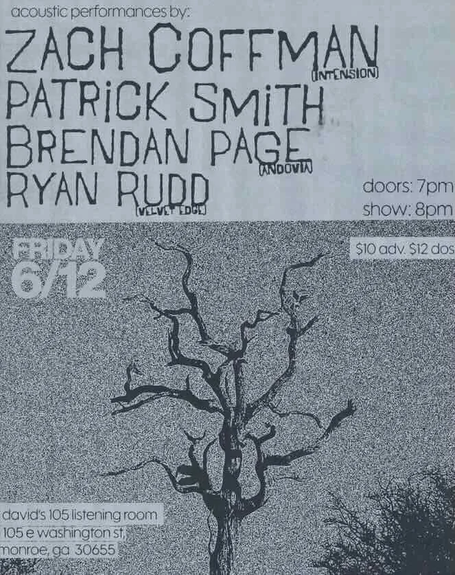 Acoustic Showcase w/ Zach Coffman, Patrick Smith, Brendan Page, & Ryan Rudd