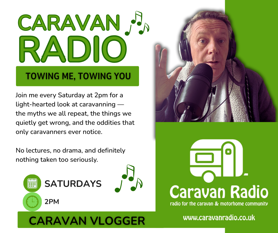 Graham AKA CaravanVlogger hosts Towing me, Towing You every Saturday and 2pm