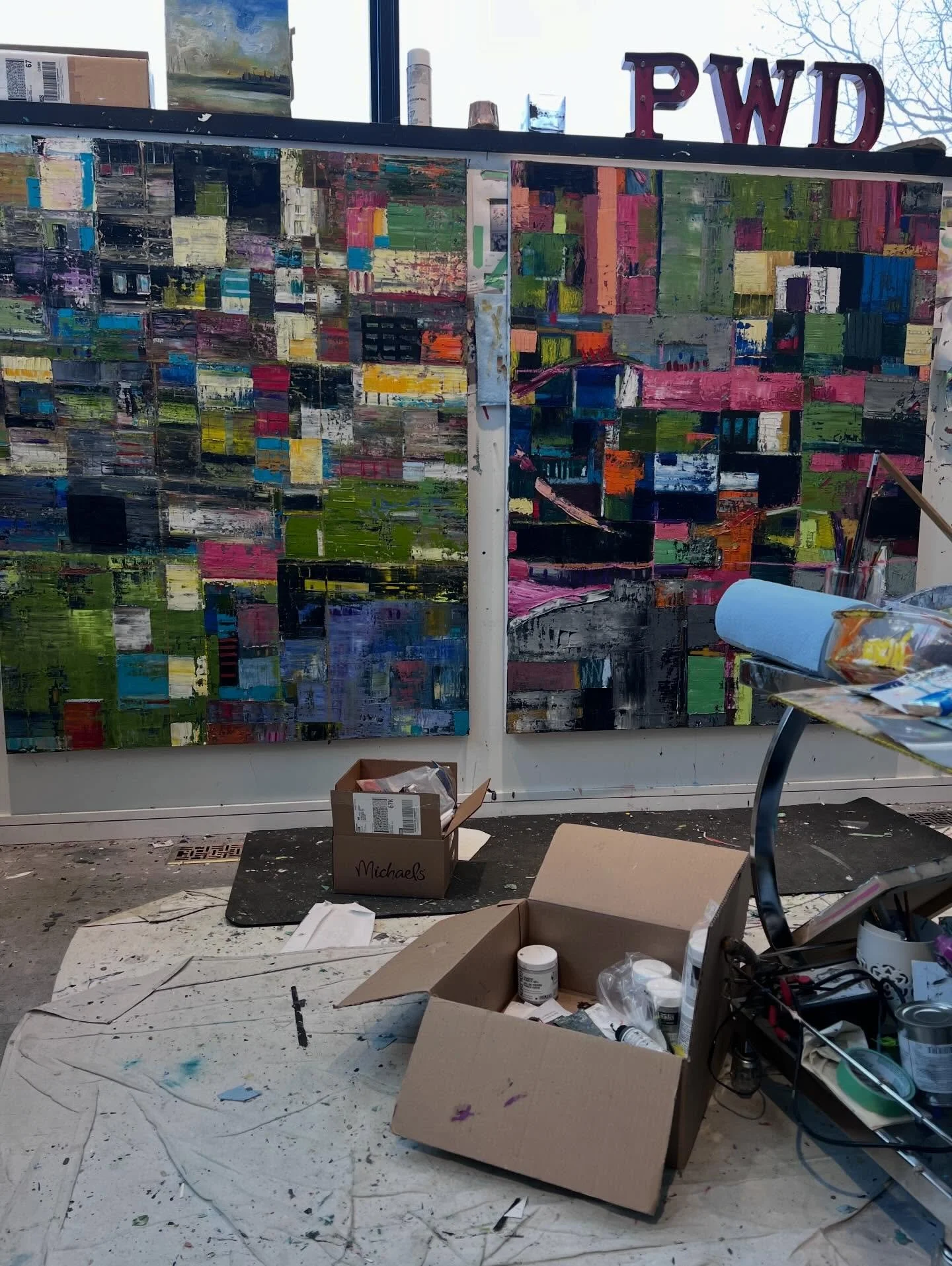 Two panels. Hundreds of layers. One ongoing conversation.
The studio floor tells the truth.
🎨
@pwdart