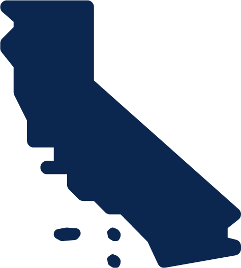 Simplified map of California highlighting the location of San Diego.