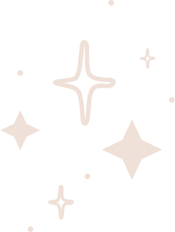 Multiple star-shaped and sparkle-like graphics in a tan color on a black background.