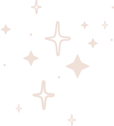 Illustration of various beige stars and sparkles on a black background.